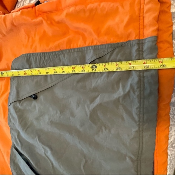 Old Navy Vtg Jacket hooded Windbreaker men gray orange Fleece Lined Pullover - Picture 7 of 9